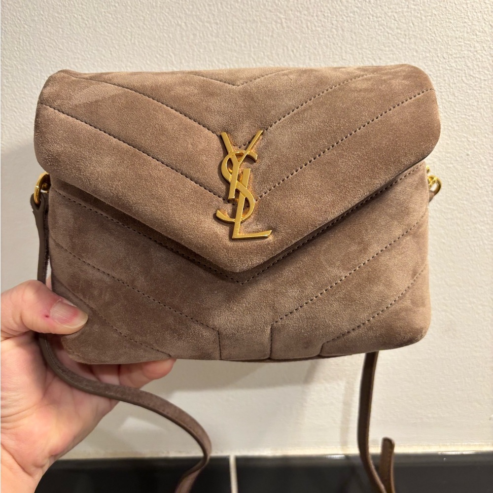 Yves Saint Laurent Brown Suede Crossbody Bag